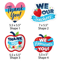 Thank You Teachers - Apple and Pencil Decorations DIY Teacher Appreciation Essentials - Set of 20