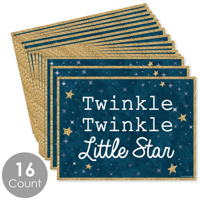Twinkle Twinkle Little Star - Party Table Decorations - Baby Shower or Birthday Party Placemats - Set of 16
