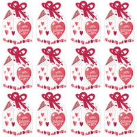 Happy Galentine's Day - Square Favor Gift Boxes - Valentine's Day Party Bow Boxes - Set of 12