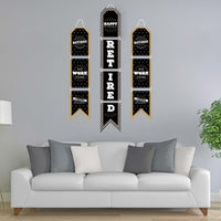 Happy Retirement - Hanging Vertical Paper Door Banners - Retirement Party Wall Decoration Kit - Indoor Door Decor
