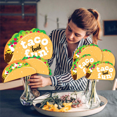 Taco 'Bout Fun - Mexican Fiesta Centerpiece Sticks - Showstopper Table Toppers - 35 Pieces