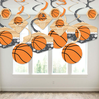 Nothin' But Net - Basketball - Baby Shower or Birthday Party Hanging Decor - Party Decoration Swirls - Set of 40