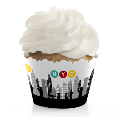 NYC Cityscape - New York City Party Decorations - Party Cupcake Wrappers - Set of 12