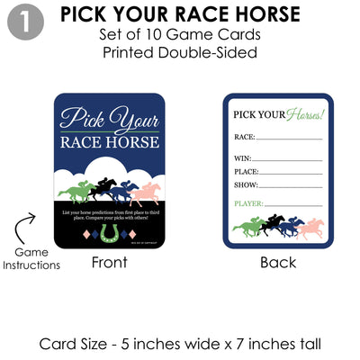 Kentucky Horse Derby - 4 Horse Race Party Games - 10 Cards Each - Gamerific