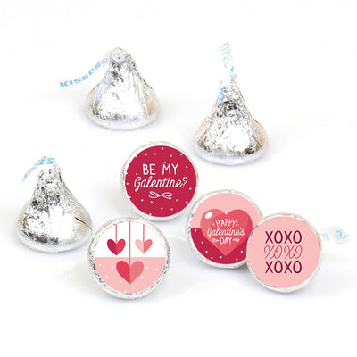 Happy Galentine's Day - Valentine's Day Party Round Candy Sticker Favors - Labels Fit Chocolate Candy (1 sheet of 108)
