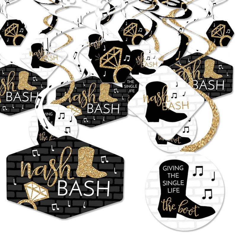 Nash Bash - Nashville Bachelorette Party Hanging Decor - Party Decoration Swirls - Set of 40