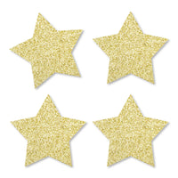 Gold Glitter Star - No-Mess Real Gold Glitter Cut-Outs - Party Confetti - Set of 24