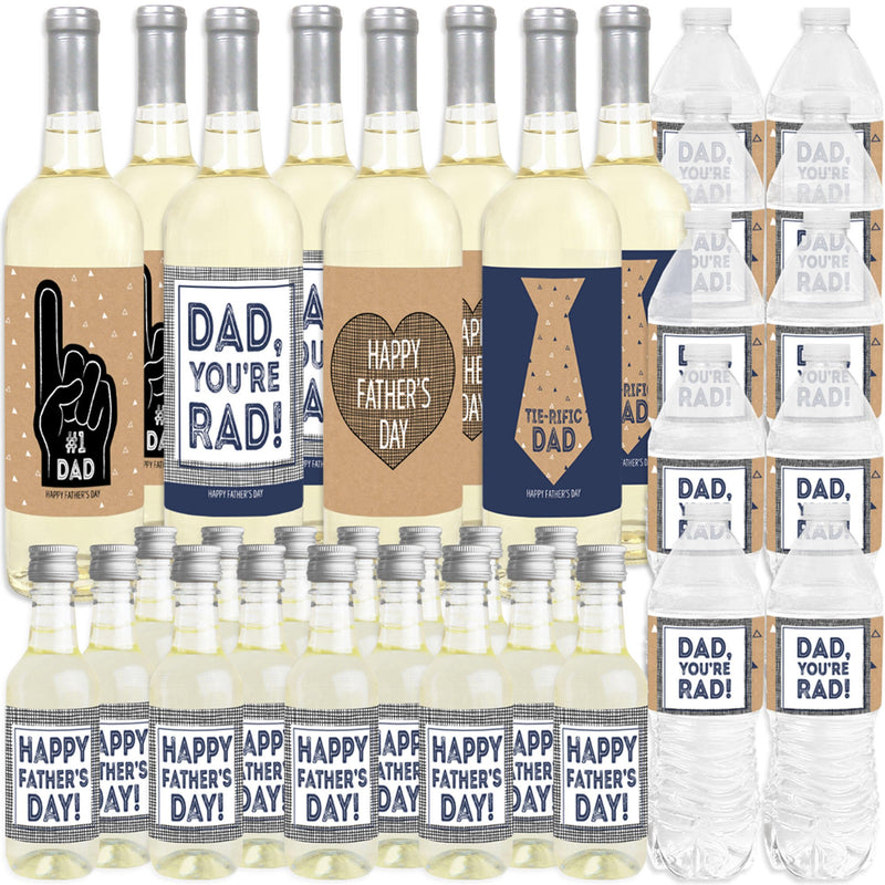 My Dad is Rad - Mini Wine Bottle Labels, Wine Bottle Labels and Water Bottle Labels - Father&