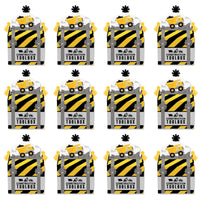 Dig It - Construction Party Zone - Treat Box Party Favors - Baby Shower or Birthday Party Goodie Gable Boxes - Set of 12