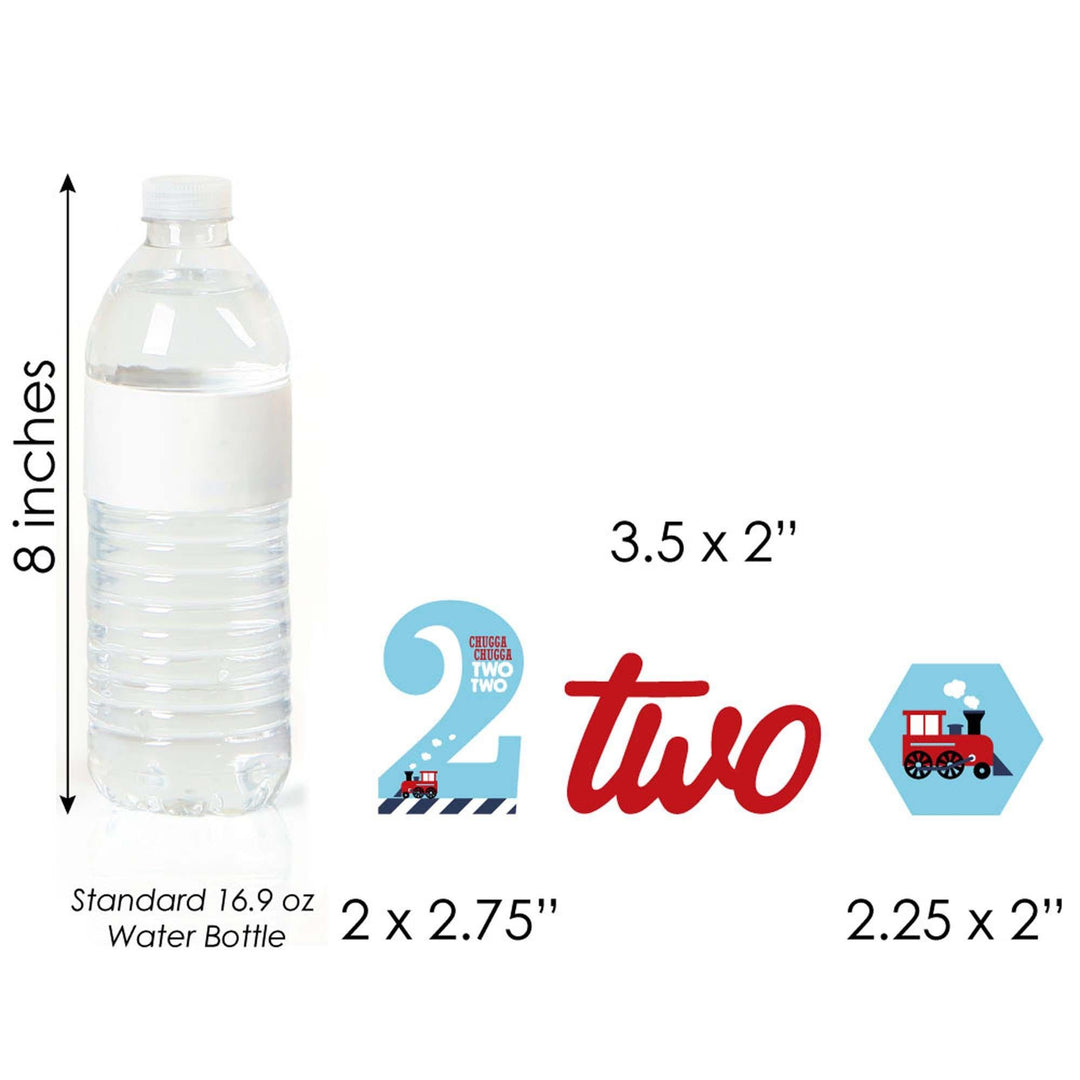 2nd Birthday Railroad Party Crossing - Chugga Chugga Two Two - Dessert Cupcake Toppers - Steam Train Second Birthday Party Clear Treat Picks - Set of 24