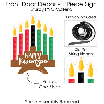 Happy Kwanzaa - Porch African Heritage Holiday Party Outdoor Decorations - Front Door Decor - 1 Piece Sign