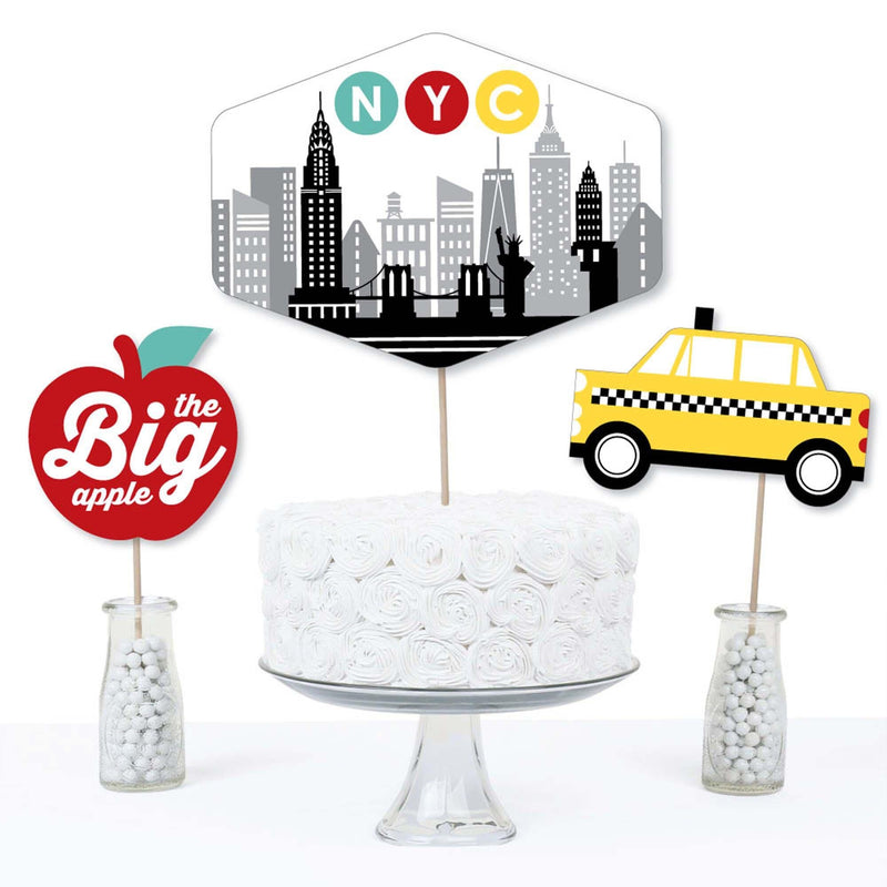 NYC Cityscape - New York City Party Centerpiece Sticks - Table Toppers - Set of 15