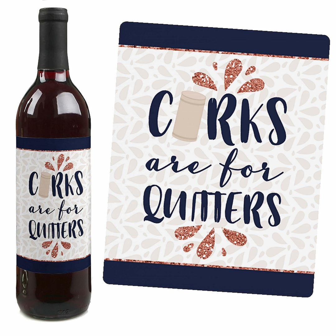But First, Wine - Wine Tasting Party Decorations for Women and Men - Wine Bottle Label Stickers - Set of 4