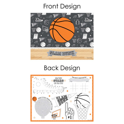 Nothin' But Net - Basketball - Paper Birthday Party Coloring Sheets - Activity Placemats - Set of 16