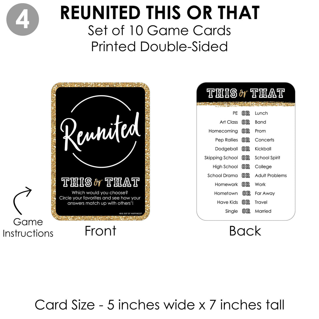Reunited - 4 School Class Reunion Party Games - 10 Cards Each - Gamerific Bundle