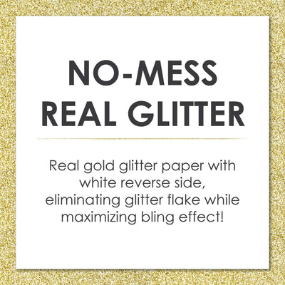 Gold Glitter 60 - No-Mess Real Gold Glitter Dessert Cupcake Toppers - 60th Birthday Party Clear Treat Picks - Set of 24