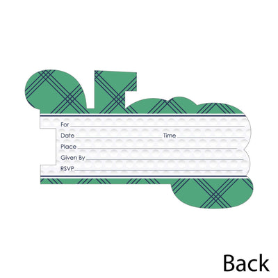 Par-Tee Time - Golf - Shaped Fill-In Invitations - Birthday or Retirement Party Invitation Cards with Envelopes - Set of 12