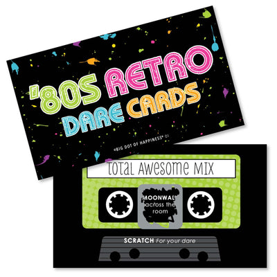 80's Retro - Totally 1980s Party Scratch Off Dare Cards - 22 Cards