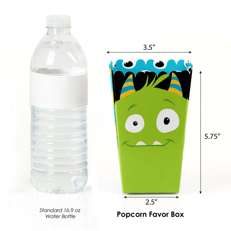 Monster Bash - Little Monster Birthday Party or Baby Shower Favor Popcorn Treat Boxes - Set of 12
