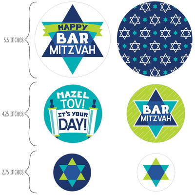 Blue Bar Mitzvah - Boy Party Giant Circle Confetti - Party Decorations - Large Confetti 27 Count