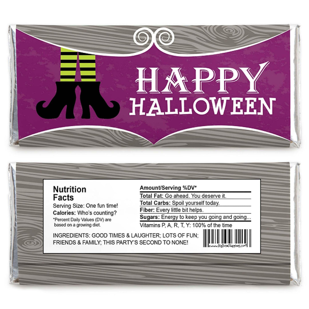 Happy Halloween - Candy Bar Wrapper Witch Party Favors - Set of 24