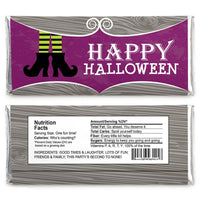 Happy Halloween - Candy Bar Wrapper Witch Party Favors - Set of 24