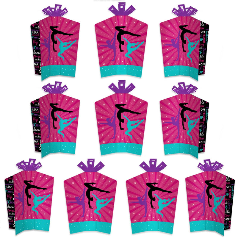 Tumble, Flip & Twirl - Gymnastics - Table Decorations - Birthday Party or Gymnast Party Fold and Flare Centerpieces - 10 Count