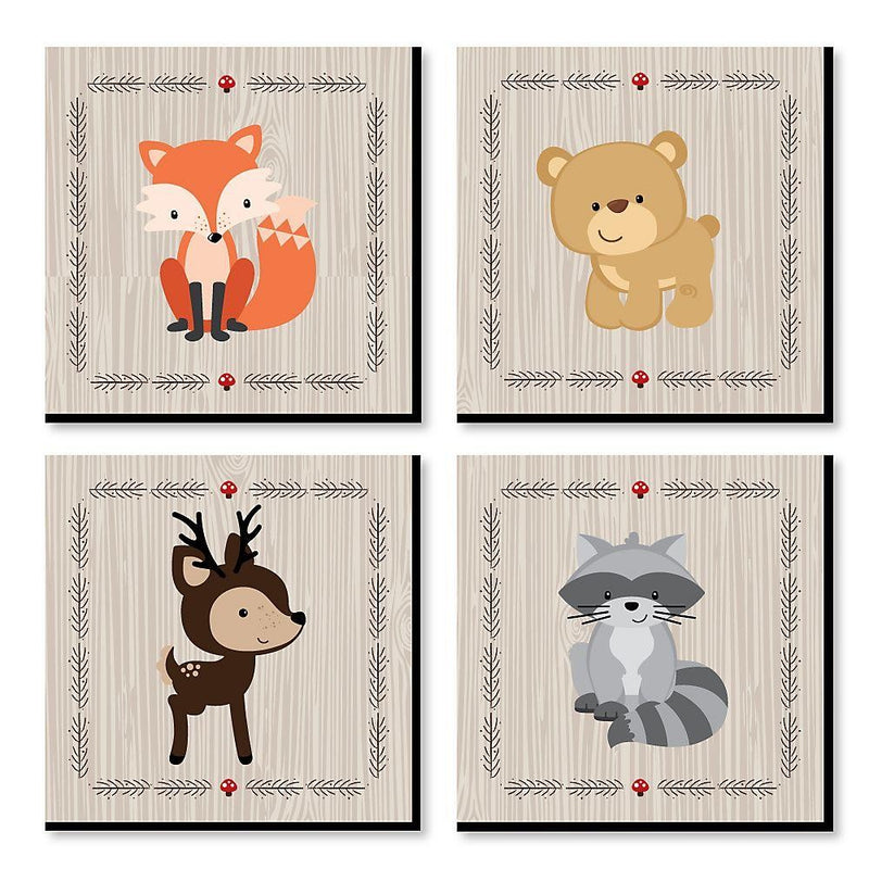 Woodland Creatures - Nursery Decor - 11 x 11 inches Kids Wall Art - Baby Shower Gift Ideas - Set of 4 Prints for Baby&
