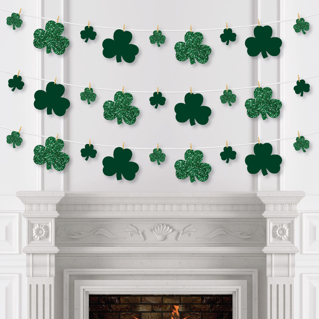 St. Patrick's Day - Saint Patty's Day Party DIY Decorations - Clothespin Garland Banner - 44 Pieces