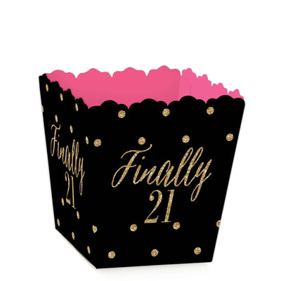 Finally 21 Girl - 21st Birthday - Party Mini Favor Boxes - Birthday Party Treat Candy Boxes - Set of 12
