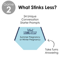 Baby Boy - Blue Baby Shower Conversation Starter - 2-in-1 Dirty Diaper Game - Set of 24