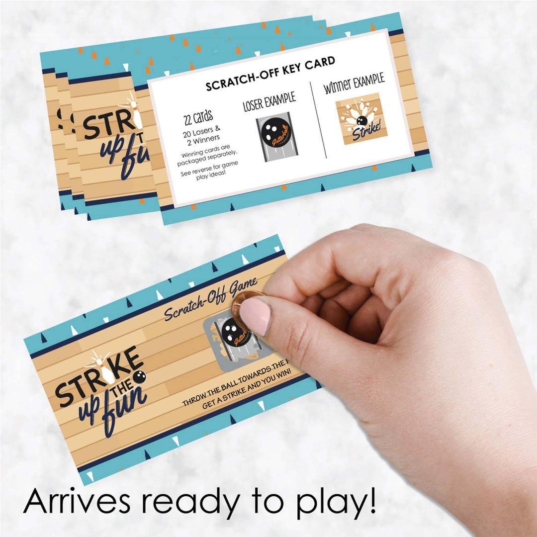 Strike Up the Fun - Bowling - Baby Shower or Birthday Party Scratch Off Cards - 22 Cards