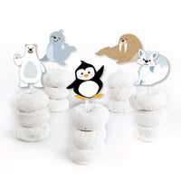 Arctic Polar Animals - Dessert Cupcake Toppers - Winter Baby Shower or Birthday Party Clear Treat Picks - Set of 24