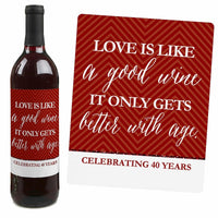 We Still Do - 40th Wedding Anniversary Decorations for Women and Men - Wine Bottle Label Stickers - Set of 4