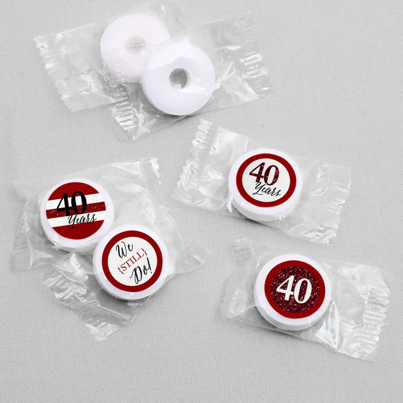 We Still Do - 40th Wedding Anniversary - Round Candy Labels Anniversary Party Favors - Fits Hershey&