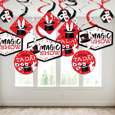 Ta-Da, Magic Show - Magical Birthday Party Hanging Decor - Party Decoration Swirls - Set of 40