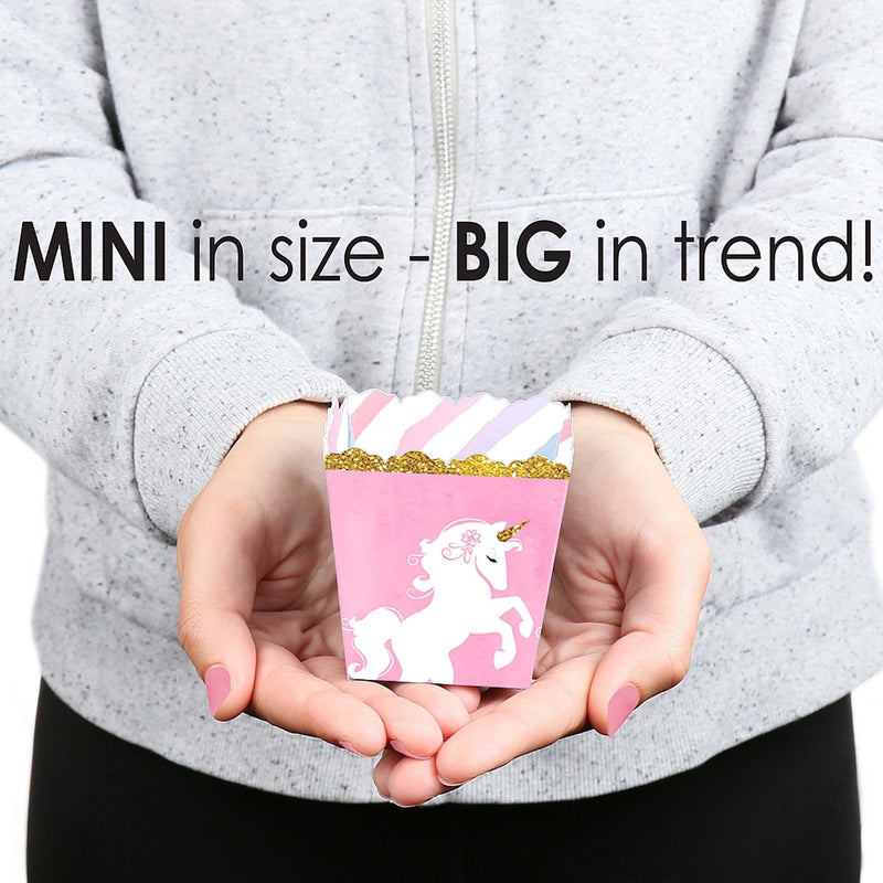 Rainbow Unicorn - Party Mini Favor Boxes - Magical Unicorn Baby Shower or Birthday Party Treat Candy Boxes - Set of 12