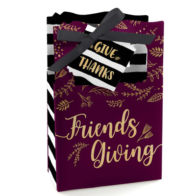 Elegant Thankful for Friends - Friendsgiving Thanksgiving Party Favor Boxes - Set of 12
