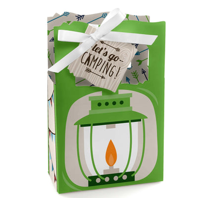 Happy Camper - Camping Baby Shower or Birthday Party Favor Boxes - Set of 12