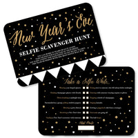 New Year's Eve - Gold - Selfie Scavenger Hunt - New Years Eve Game - Set of 12
