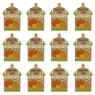 Pumpkin Patch - Treat Box Party Favors - Fall, Halloween or Thanksgiving Party Goodie Gable Boxes - Set of 12