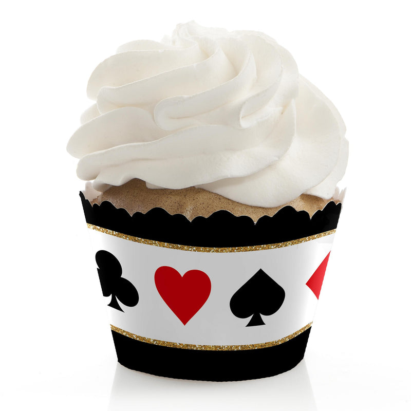 Las Vegas - Casino Party Decorations - Party Cupcake Wrappers - Set of 12