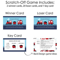 Railroad Party Crossing - Steam Train Birthday Party or Baby Shower Game Scratch Off Cards - 22 Count