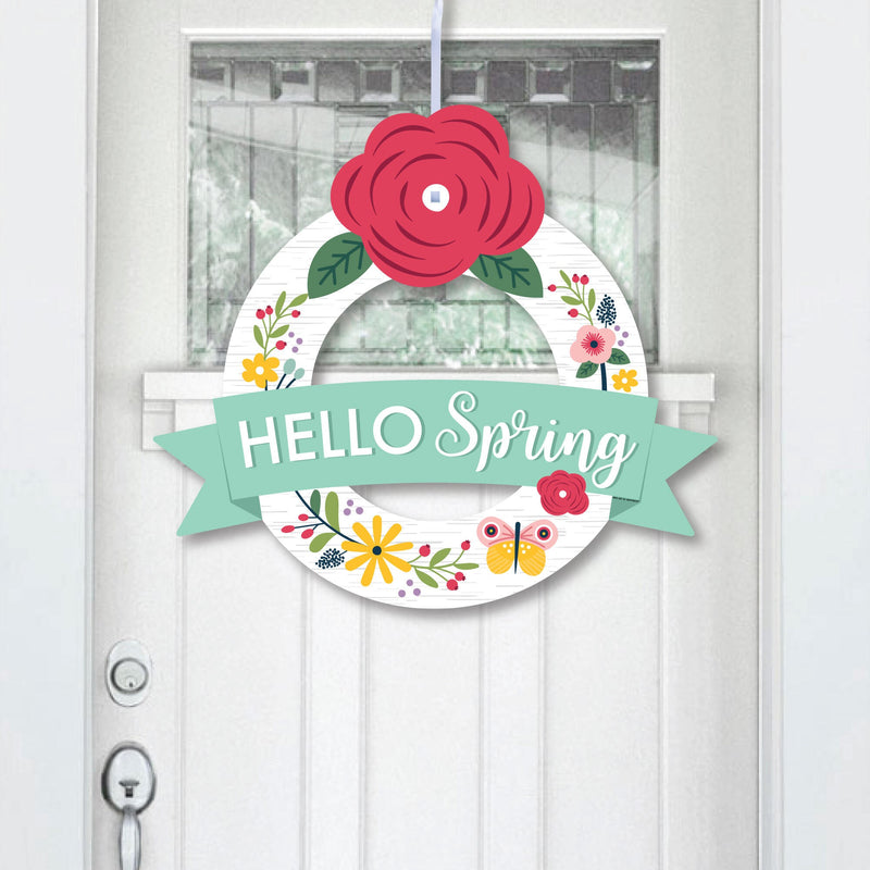 Hello Spring - Outdoor Floral Decor - Front Door Wreath