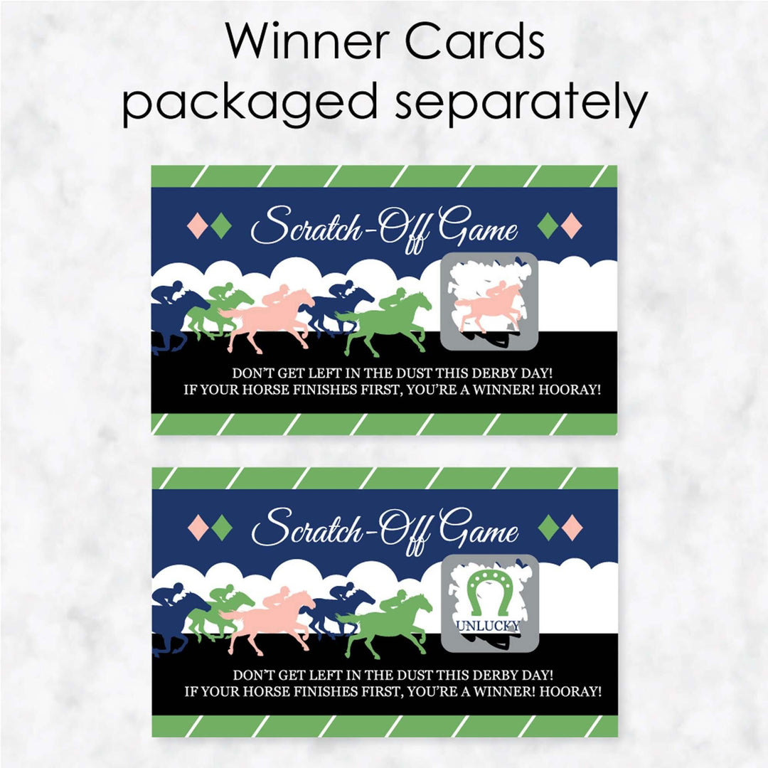 Kentucky Horse Derby - Horse Race Party Game Scratch Off Cards - 22 ct