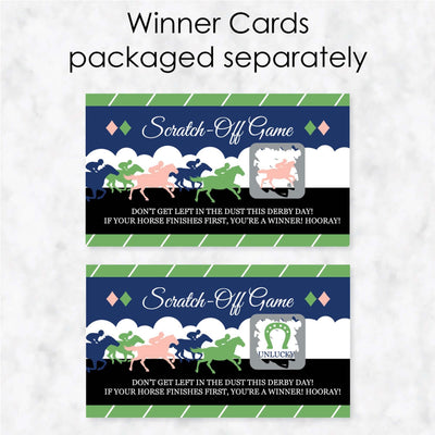 Kentucky Horse Derby - Horse Race Party Game Scratch Off Cards - 22 ct