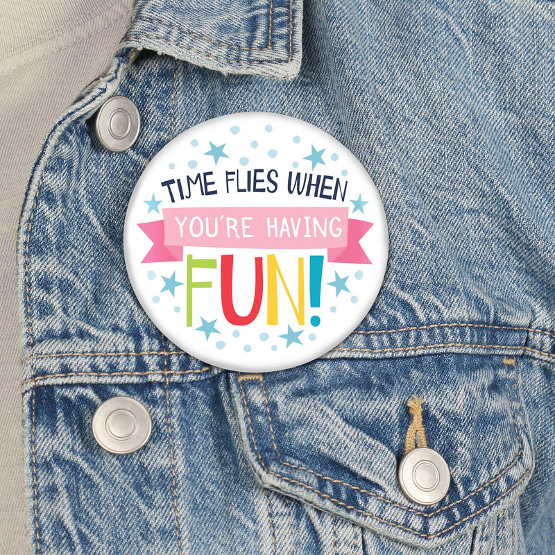 Happy 100th Day of School - 3 inch 100 Days Party Badge - Pinback Buttons - Set of 8
