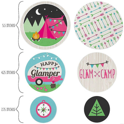 Let's Go Glamping - Camp Glamp Party or Birthday Party Giant Circle Confetti - Party Decorations - Large Confetti 27 Count