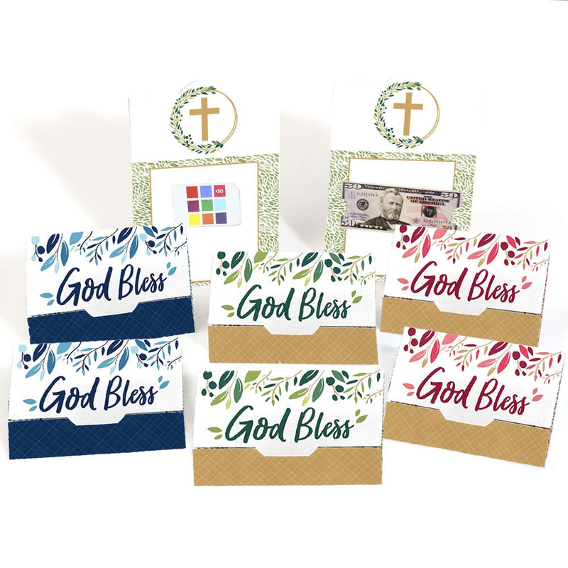 Elegant Cross - Assorted Religious Party Money And Gift Card Holders - Set of 8