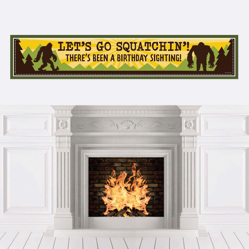 Sasquatch Crossing - Bigfoot Happy Birthday Party Banner